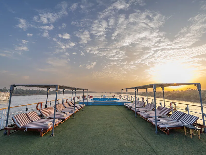 Sun deck of the Golden Boat Nile Cruise Nile cruise